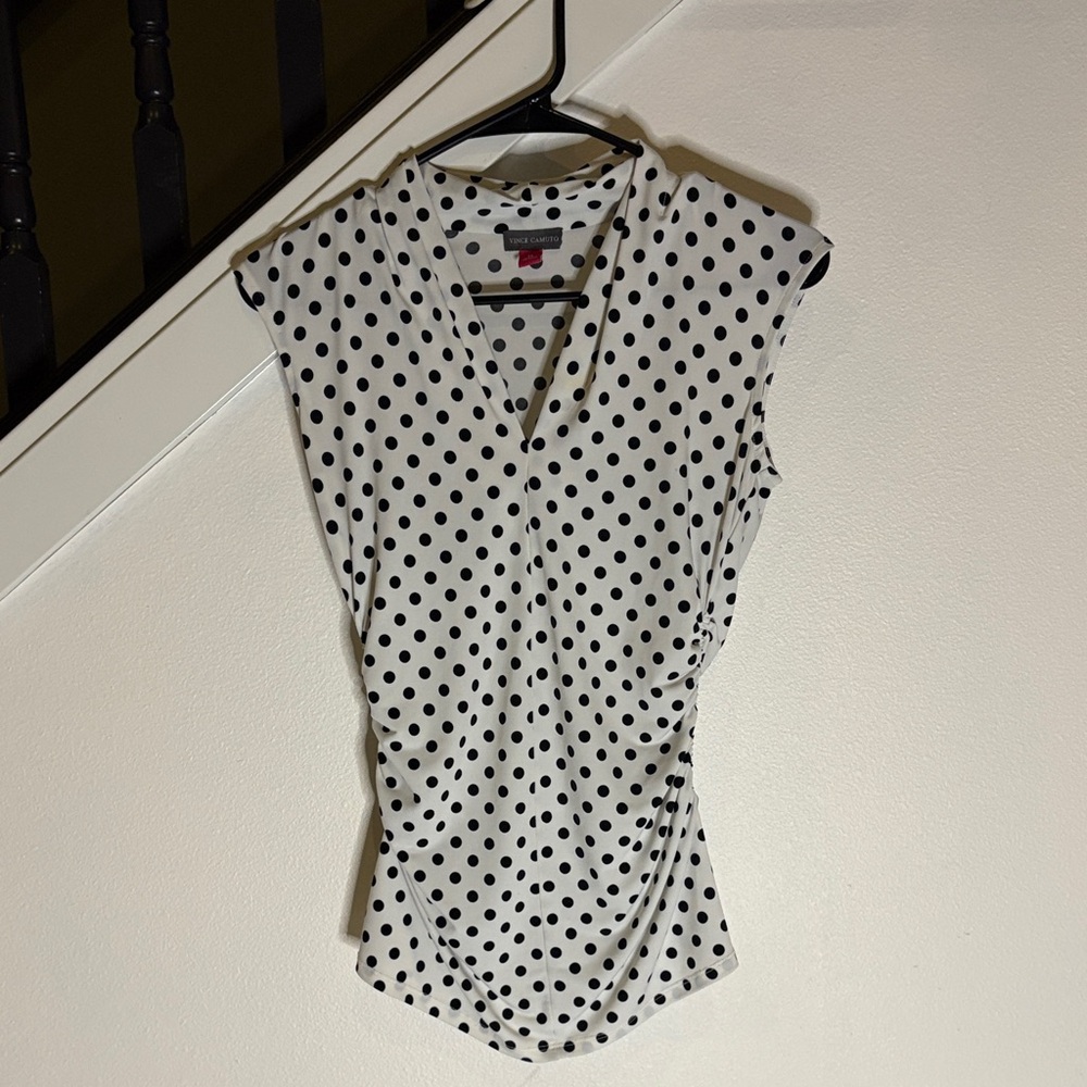 Vince Camuto Black and White Polka Dot Blouse